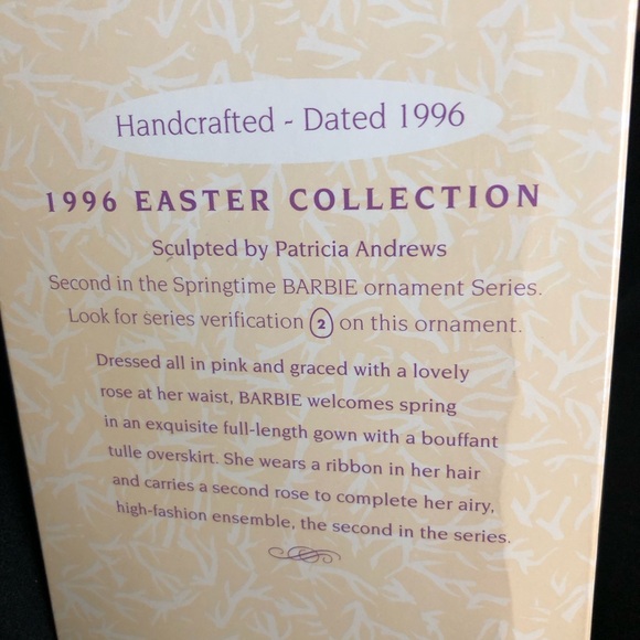 Hallmark Keepsake 1996 Barbie Easter Ornament - Picture 3 of 16